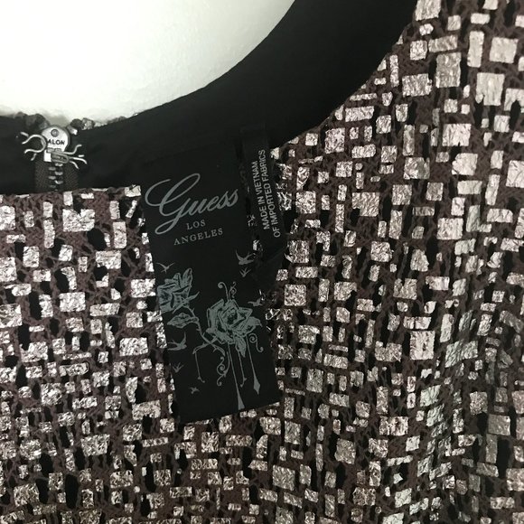 Sleeveless Shift Cocktail Dress with Ruffle Detail - Picture 2 of 5